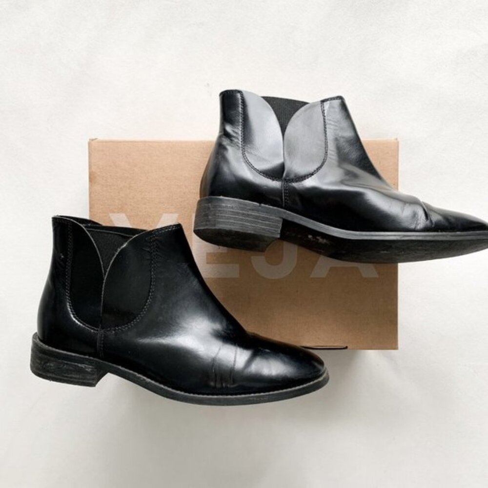 Zara Black Leather Ankle Boots